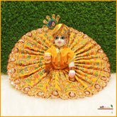 Shaneel Thread Cutdana Work Yellow Laddu Gopal Poshak